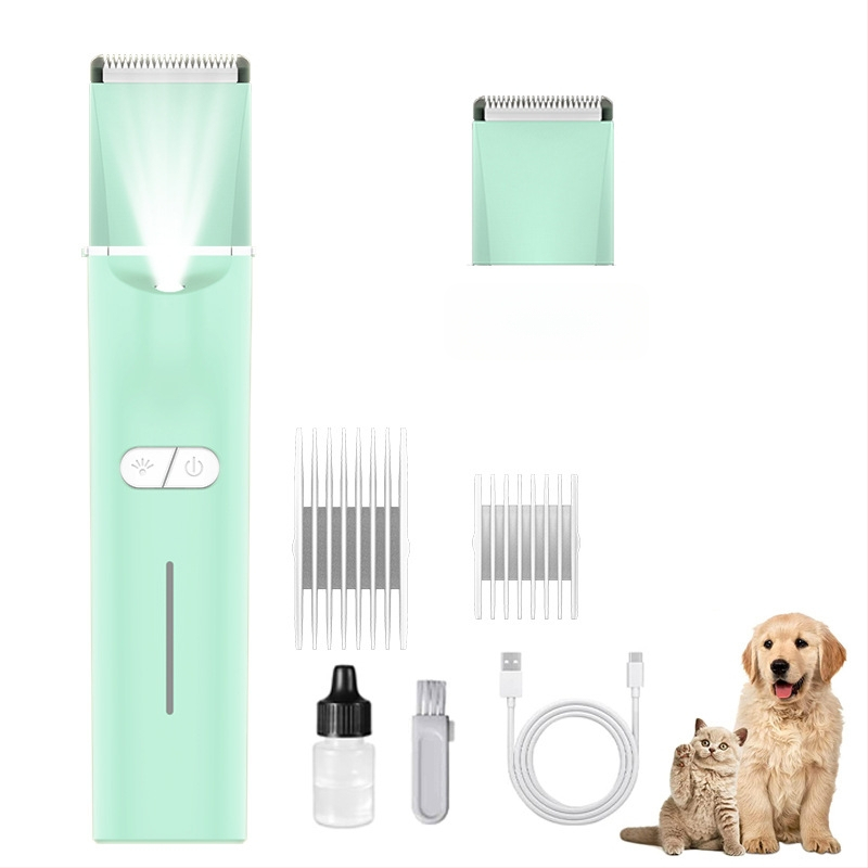 Mașină electrică de tuns pentru animale de companie cu LED, model 2406A, corp din ABS, pentru câini și pisici, ambalaj 48 buc.