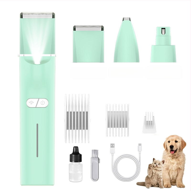 Mașină electrică de tuns pentru animale de companie cu LED, model 2406A, corp din ABS, pentru câini și pisici, ambalaj 48 buc.