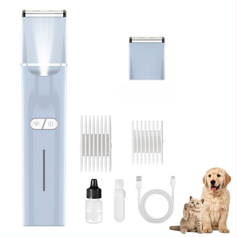 Mașină electrică de tuns pentru animale de companie cu LED, model 2406A, corp din ABS, pentru câini și pisici, ambalaj 48 buc.