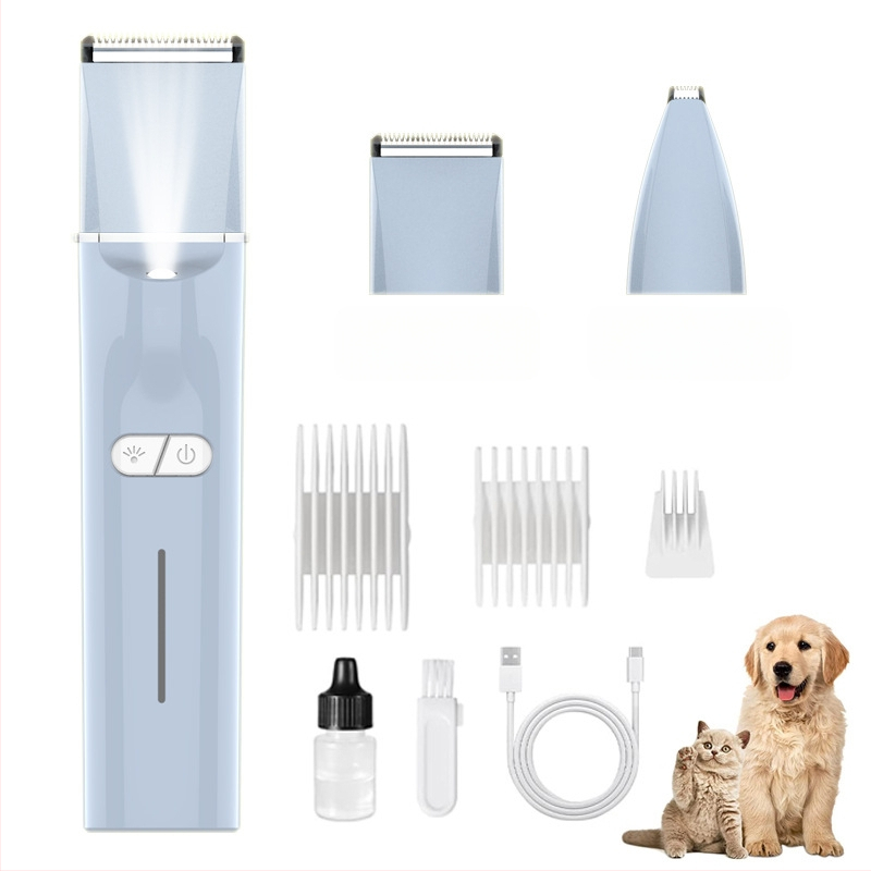 Mașină electrică de tuns pentru animale de companie cu LED, model 2406A, corp din ABS, pentru câini și pisici, ambalaj 48 buc.