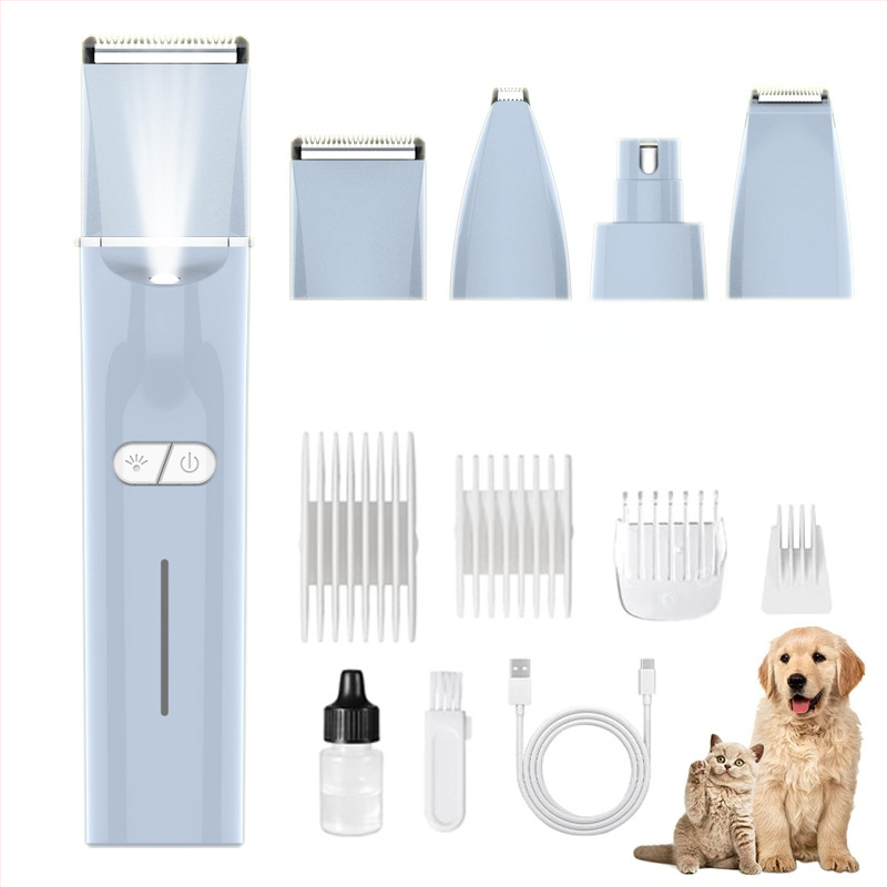 Mașină electrică de tuns pentru animale de companie cu LED, model 2406A, corp din ABS, pentru câini și pisici, ambalaj 48 buc.