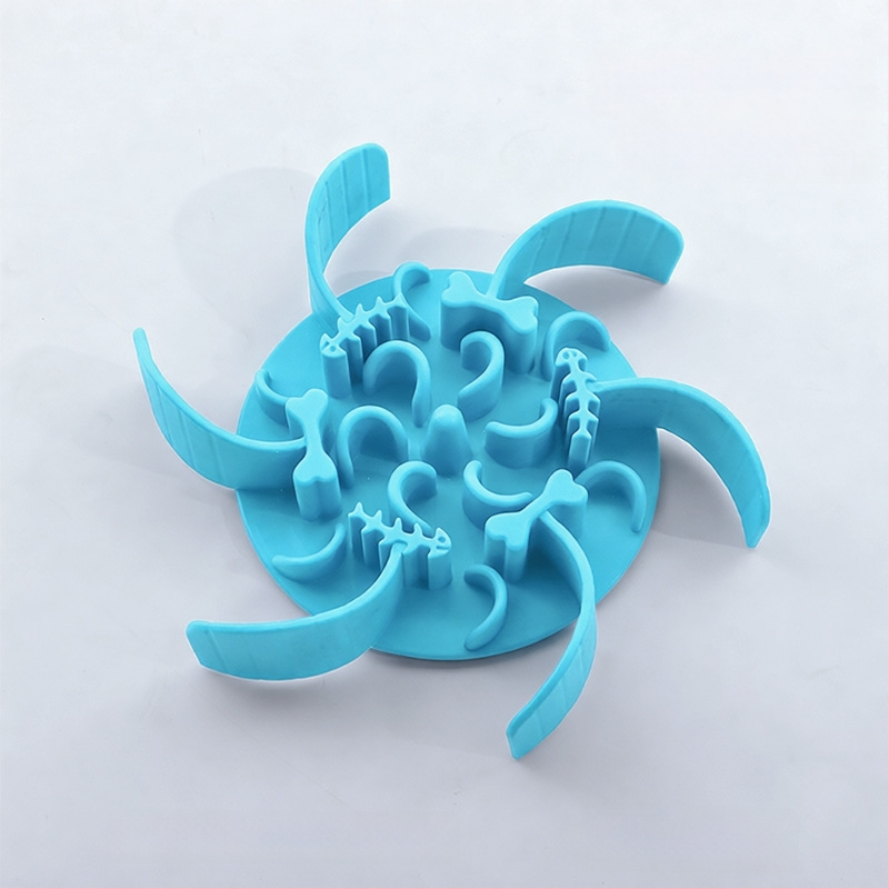 Μπολ αργής τροφοδοσίας για κατοικίδια, σιλικόνη, με βεντούζα, αντι-πνιγμού, για γάτες και σκύλους