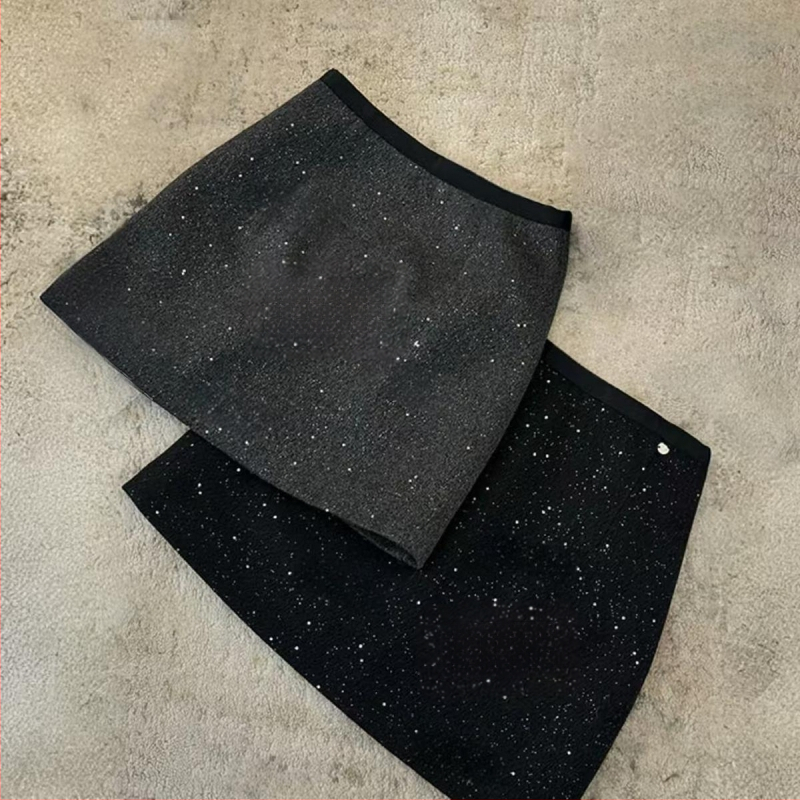 Sukňa A-line v kórejskom štýle zo spandexu s mikroelastičnosťou, krátka dĺžka, pre dospelé ženy, leto 2024