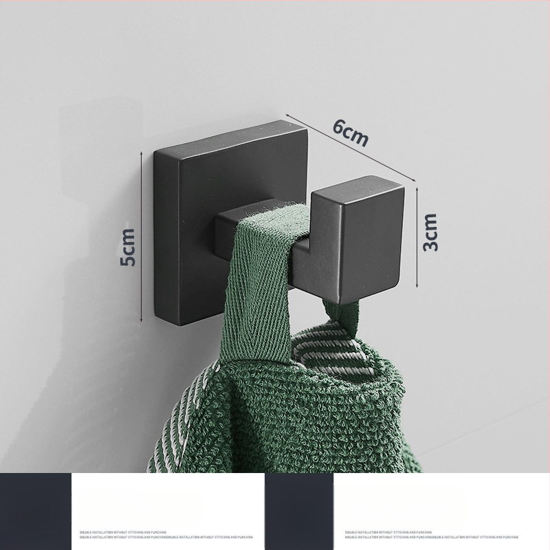 Σετ αξεσουάρ μπάνιου για πετσέτες με τετράγωνη σωλήνα, περιλαμβάνει μπάρα πετσέτας, δαχτυλίδι πετσέτας, θήκη ρολού χαρτιού και κρεμάστρα ρούχων· ανοξείδωτο ατσάλι, μάρκα Hualai anthraquinone