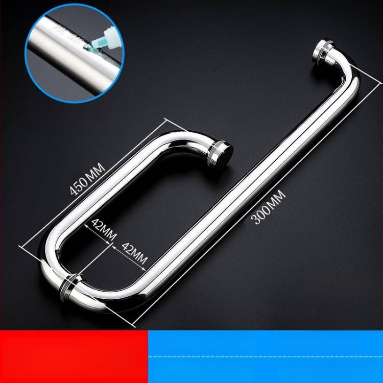 Дръжка за стъклена врата на душ кабина, 304 неръждаема стомана, повърхност полирана/шлифована, модел XQZ-YSLS-010