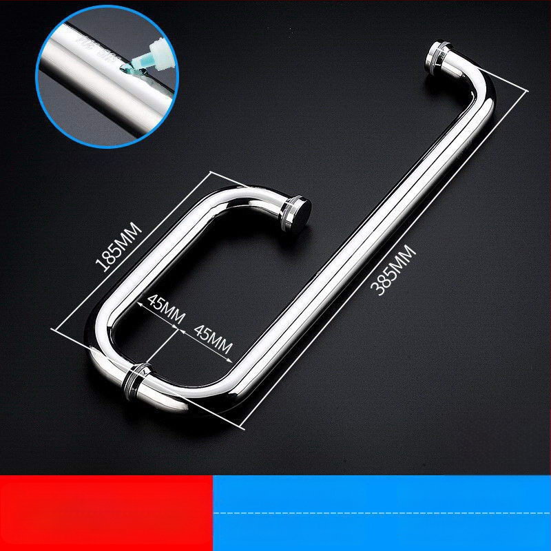 Дръжка за стъклена врата на душ кабина, 304 неръждаема стомана, повърхност полирана/шлифована, модел XQZ-YSLS-010