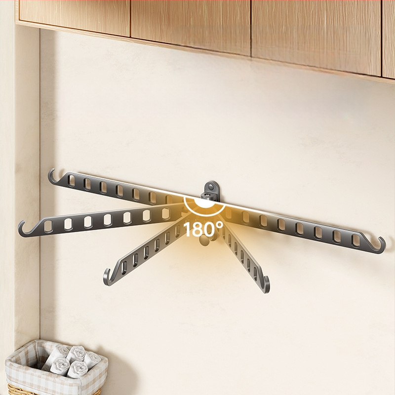 Soaring Horse μπαλκόνι κρεμάστρα ρούχων – κρυφή περιστρεφόμενη σχεδίαση, αλουμίνιο διαστημικού τύπου, μοντέρνο μινιμαλιστικό στυλ, κωδικός TJH