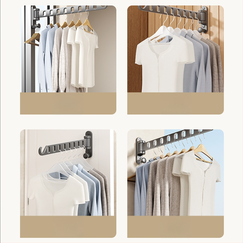 Soaring Horse μπαλκόνι κρεμάστρα ρούχων – κρυφή περιστρεφόμενη σχεδίαση, αλουμίνιο διαστημικού τύπου, μοντέρνο μινιμαλιστικό στυλ, κωδικός TJH