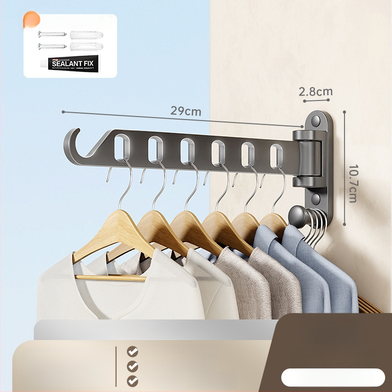 Soaring Horse μπαλκόνι κρεμάστρα ρούχων – κρυφή περιστρεφόμενη σχεδίαση, αλουμίνιο διαστημικού τύπου, μοντέρνο μινιμαλιστικό στυλ, κωδικός TJH