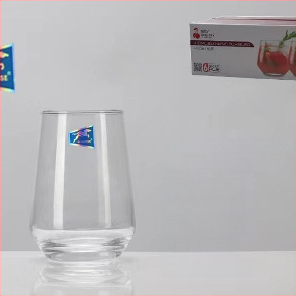 Γυάλινο ποτήρι για έκπλυση στοματικής κοιλότητας για οικιακή χρήση, μοντέρνο μινιμαλιστικό στυλ, στρογγυλό σχήμα, καπάκι άμεσης πόσης, μονοστρωματική κατασκευή