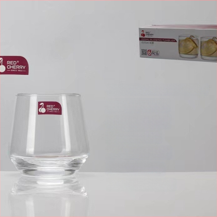 Γυάλινο ποτήρι για έκπλυση στοματικής κοιλότητας για οικιακή χρήση, μοντέρνο μινιμαλιστικό στυλ, στρογγυλό σχήμα, καπάκι άμεσης πόσης, μονοστρωματική κατασκευή