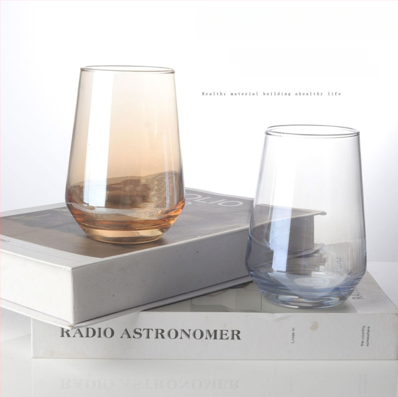 Γυάλινο ποτήρι για έκπλυση στοματικής κοιλότητας για οικιακή χρήση, μοντέρνο μινιμαλιστικό στυλ, στρογγυλό σχήμα, καπάκι άμεσης πόσης, μονοστρωματική κατασκευή