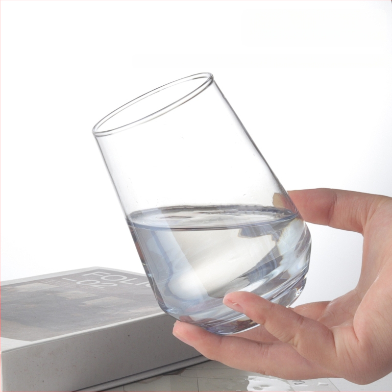 Γυάλινο ποτήρι για έκπλυση στοματικής κοιλότητας για οικιακή χρήση, μοντέρνο μινιμαλιστικό στυλ, στρογγυλό σχήμα, καπάκι άμεσης πόσης, μονοστρωματική κατασκευή