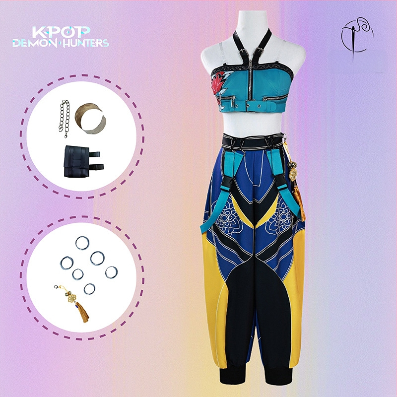 Κοστούμι cosplay εμπνευσμένο από την K-Pop Hunter Girl Group; πολυεστέρας ύφασμα; PU και ίνες κυτταρίνης αναγεννημένες 30–50%; Άνοιξη 2025