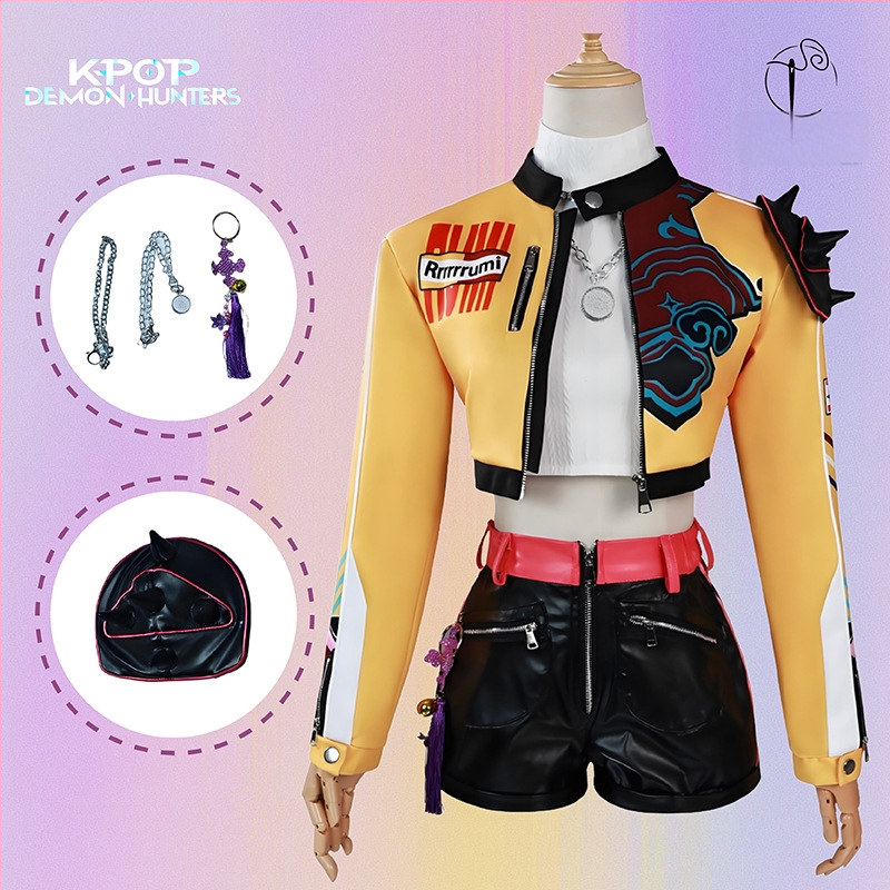Κοστούμι cosplay εμπνευσμένο από την K-Pop Hunter Girl Group; πολυεστέρας ύφασμα; PU και ίνες κυτταρίνης αναγεννημένες 30–50%; Άνοιξη 2025