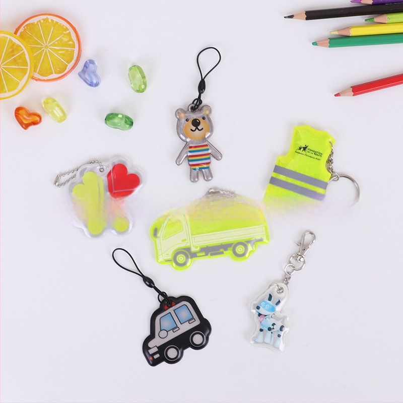 PVC рефлекторен висящ ключодържател с персонализирано лого, корейски стил, индивидуален дизайн