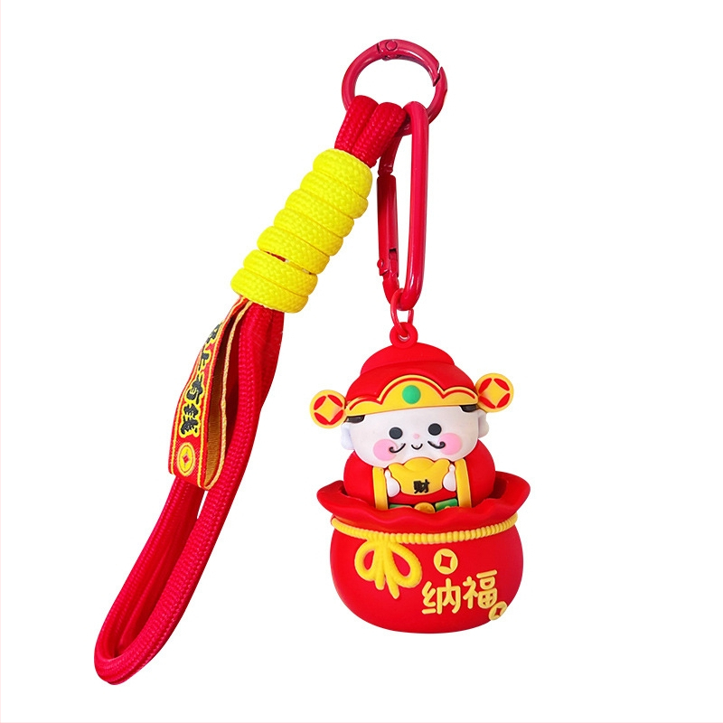 Ключодържател: въртящ се Бог на богатството, PVC, карикатурен стил, Годината на коня