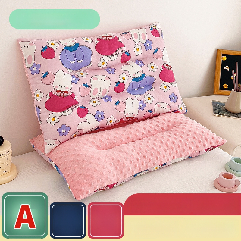 Детска възглавница с мемори пяна и покривка от чист памук, правоъгълна форма, височина 5–10 см