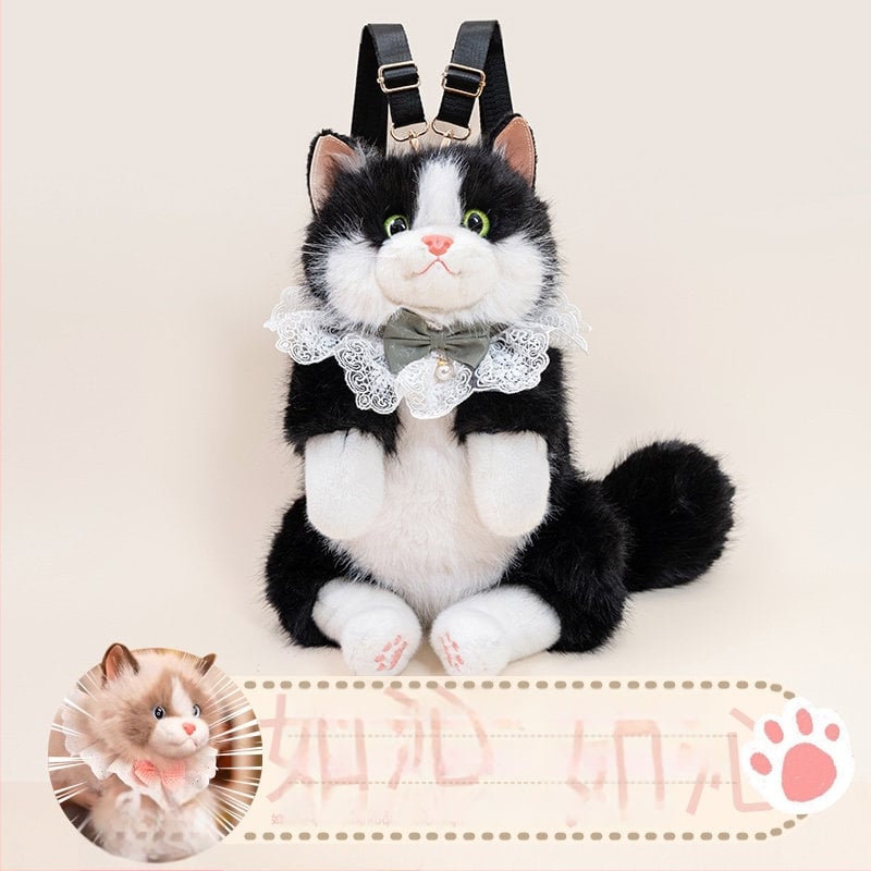 Плюшена кукла — Mink Plush Cloth Cat Backpack, Qiman Toys, PP Cotton попълване, за възраст 14+