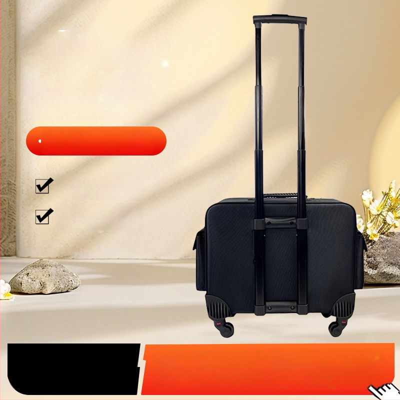 Tongyang gurulós sminktartó nagy kapacitású, Oxford anyagú, húzórúddal, univerzális kerékkel, cipzáros nyitás, zárható lakattal, uniszex