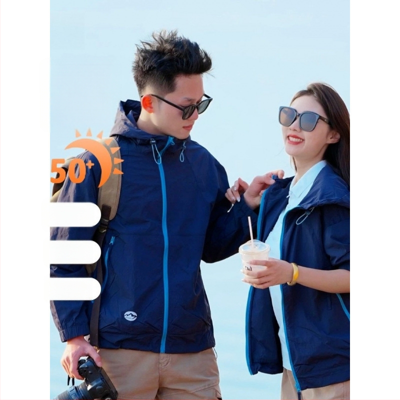 Unisex καλοκαιρινό αντιανεμικό μπουφάν (Νάιλον, Κουκούλα, UPF50+, Μοντέλο F501)
