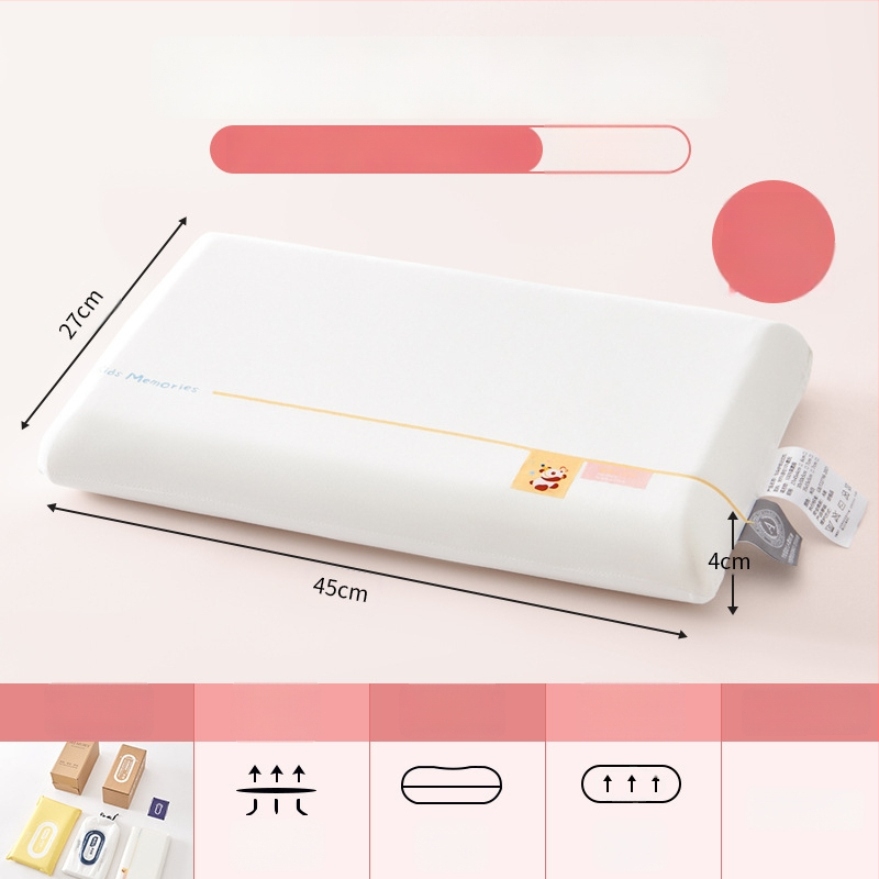 Възглавница с паметна пяна за деца 3–6+, всесезонна подкрепа за шията, правоъгълна форма, височина 5–10 см, полиестрова дамаска