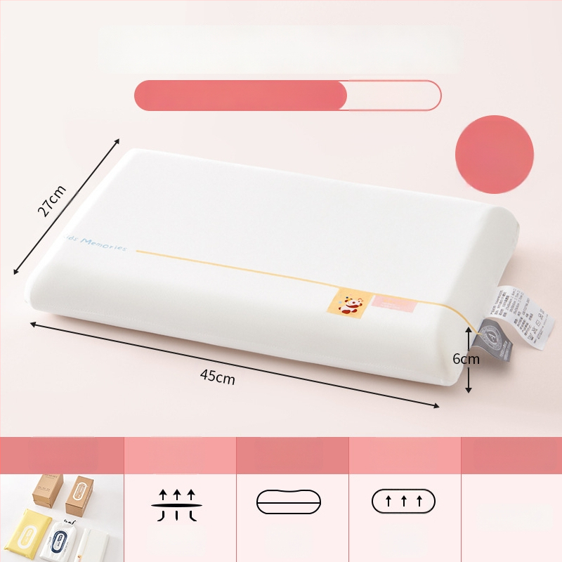 Възглавница с паметна пяна за деца 3–6+, всесезонна подкрепа за шията, правоъгълна форма, височина 5–10 см, полиестрова дамаска