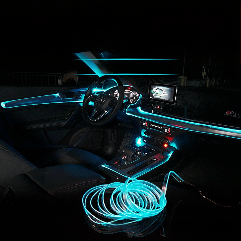 LED vnútorné ambientné svetlo do auta s EL materiálom, studené svetlo, IP67, 3W, 3-12V