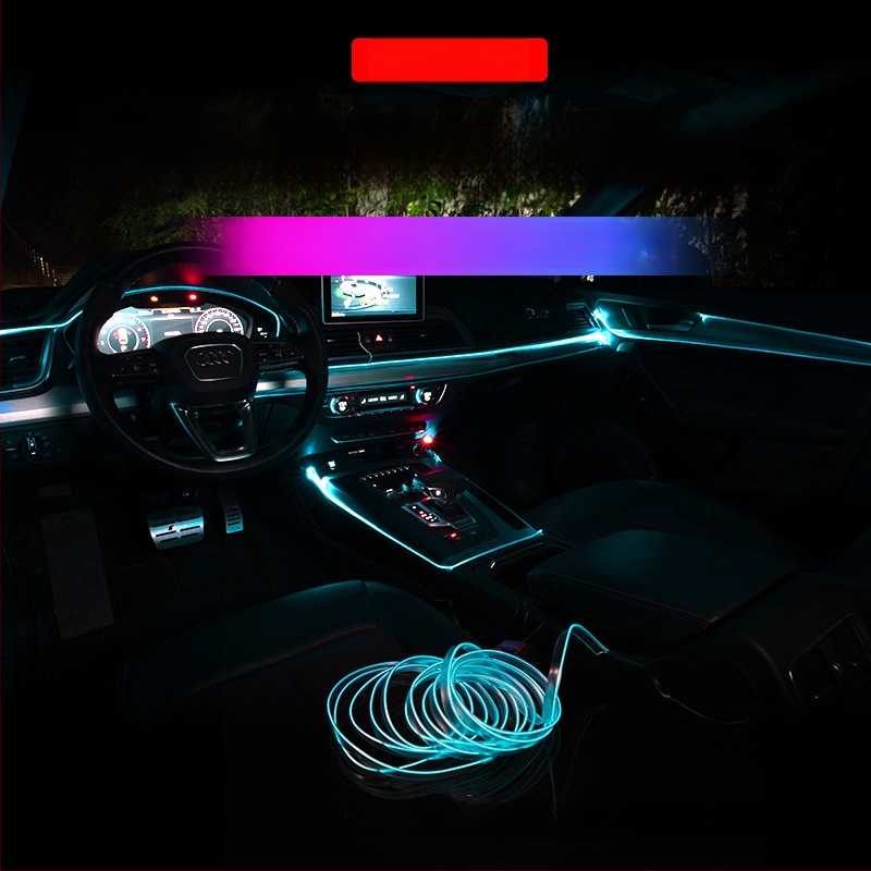 LED vnútorné ambientné svetlo do auta s EL materiálom, studené svetlo, IP67, 3W, 3-12V