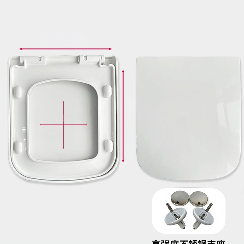 Kétgombos WC-ülőke lágy-záródással, vastag PP lemezből, négyzet alakú, furatok közötti távolság 11–17 cm