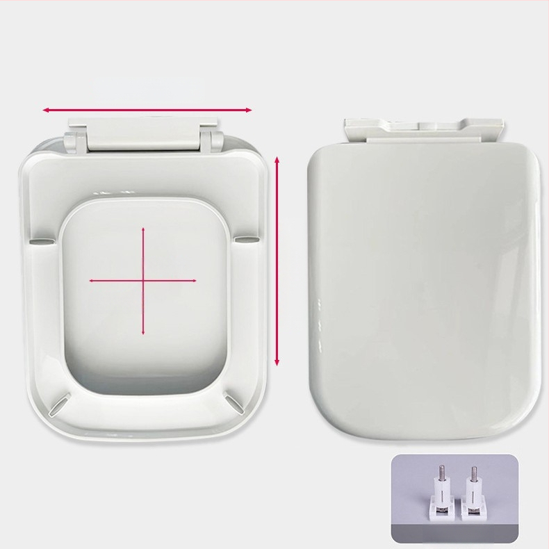 Kétgombos WC-ülőke lágy-záródással, vastag PP lemezből, négyzet alakú, furatok közötti távolság 11–17 cm