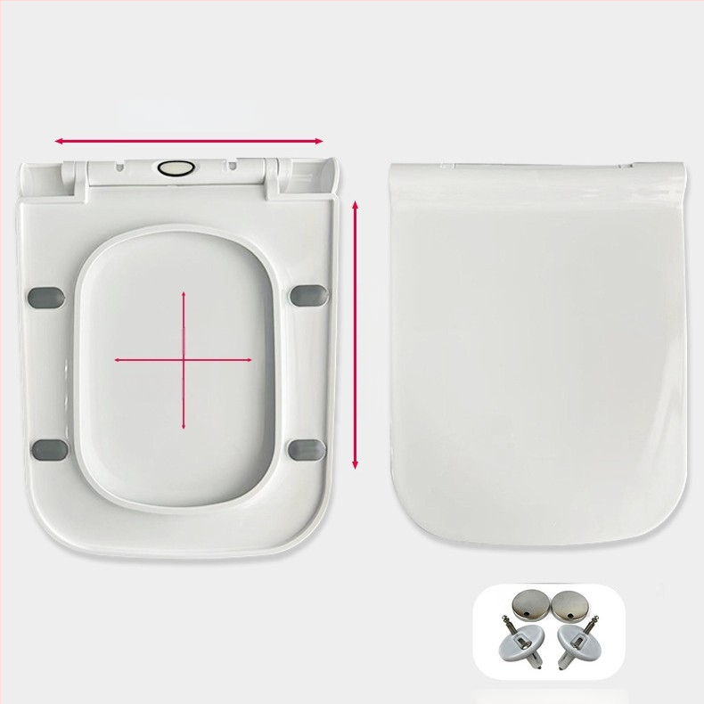 Kétgombos WC-ülőke lágy-záródással, vastag PP lemezből, négyzet alakú, furatok közötti távolság 11–17 cm