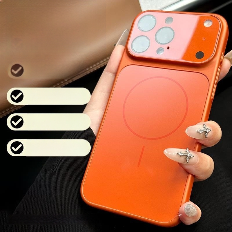 Θήκη iPhone με ματ φινίρισμα, ανθεκτική σε πτώσεις και προστασία φακού, μαγνητική προσκόλληση, για iPhone 15–17 Pro/Max, σε ποικιλία χρωμάτων