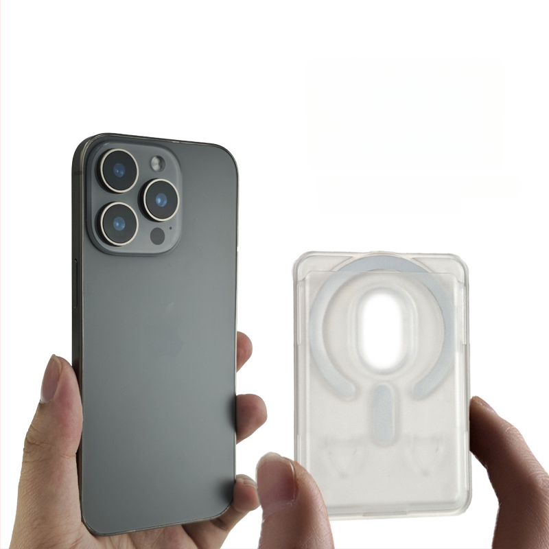 Mágneses kártyatartó iPhone 16-höz – matt PC keményhéj, logó testreszabás, mágneses hátoldali matrica