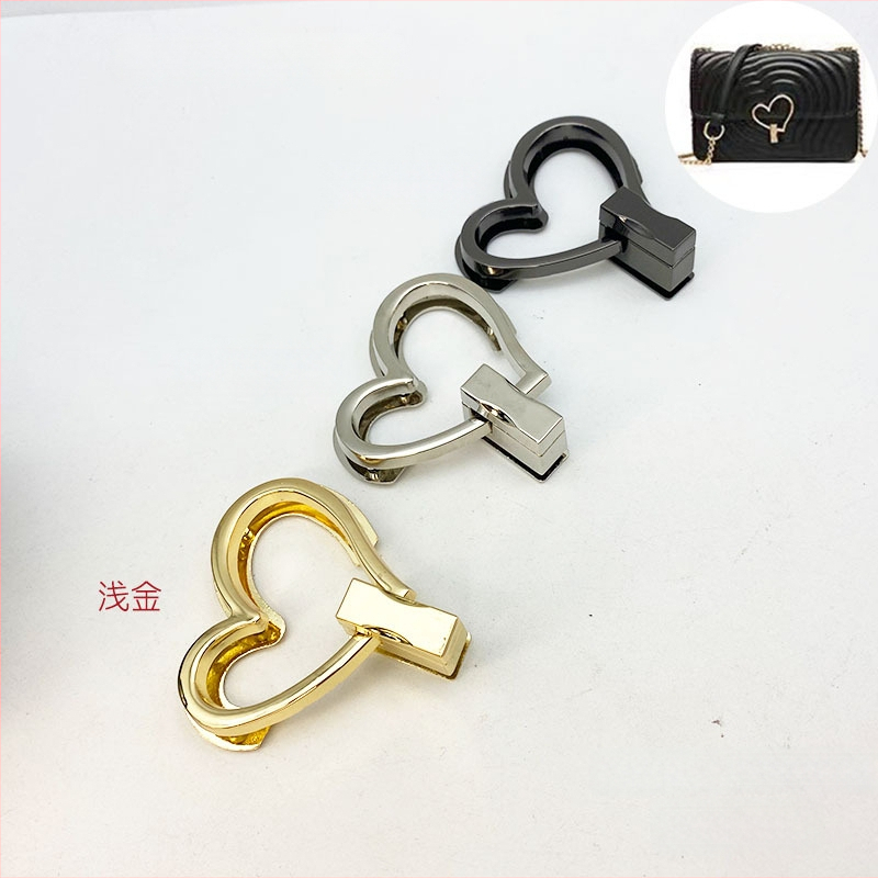 Κλειδαριά σχήματος καρδιάς με περιστροφή για τσάντες - Μοντέλο 659, Κράμα ψευδαργύρου, New Beauty