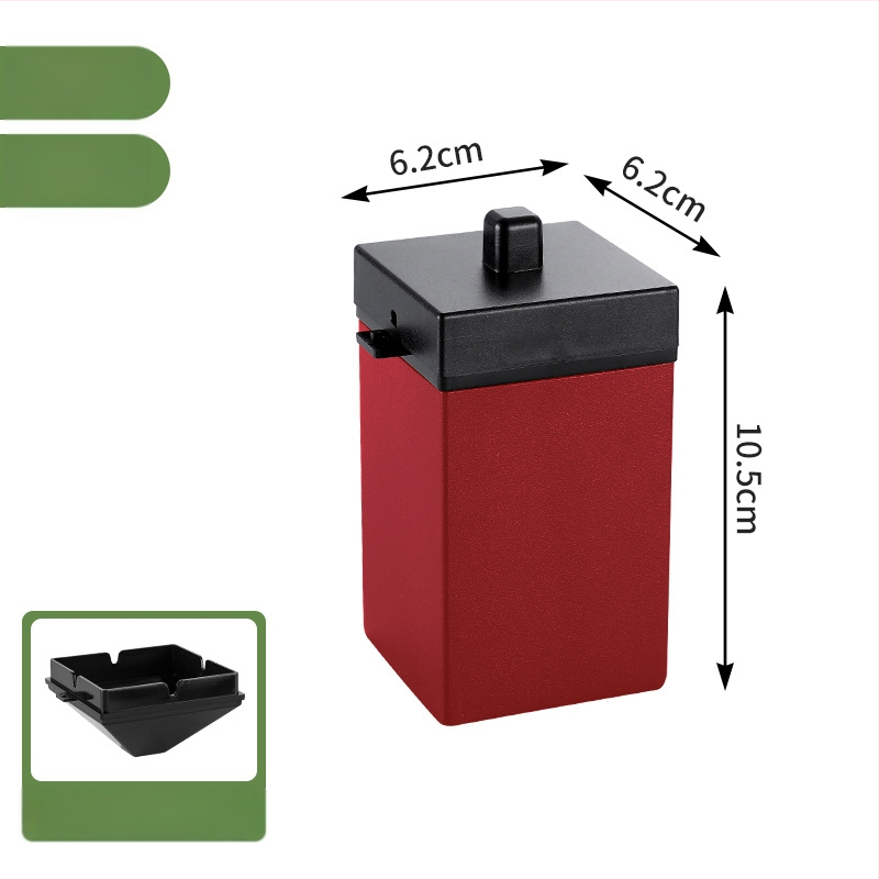 Пепелник за кола от неръждаема стомана, двуслоен и ветроустойчив, с капак; включва фуния; нано покритие.