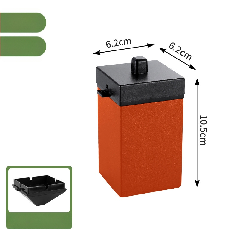 Пепелник за кола от неръждаема стомана, двуслоен и ветроустойчив, с капак; включва фуния; нано покритие.