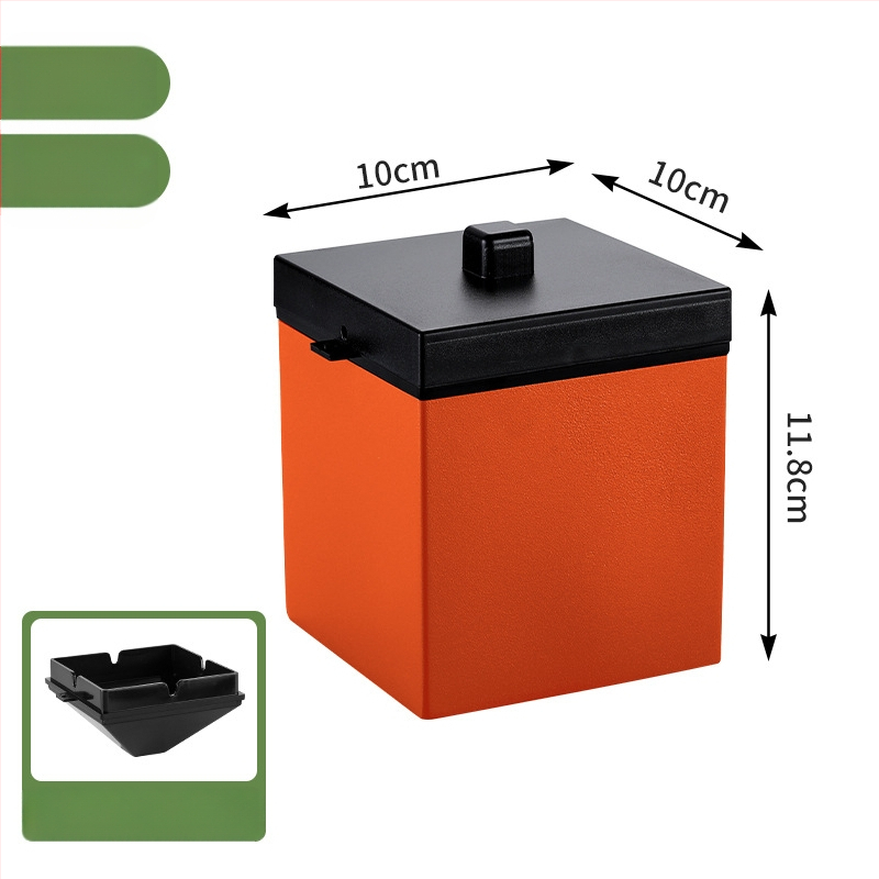 Пепелник за кола от неръждаема стомана, двуслоен и ветроустойчив, с капак; включва фуния; нано покритие.