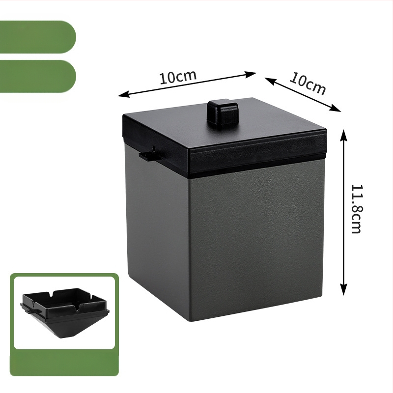 Пепелник за кола от неръждаема стомана, двуслоен и ветроустойчив, с капак; включва фуния; нано покритие.
