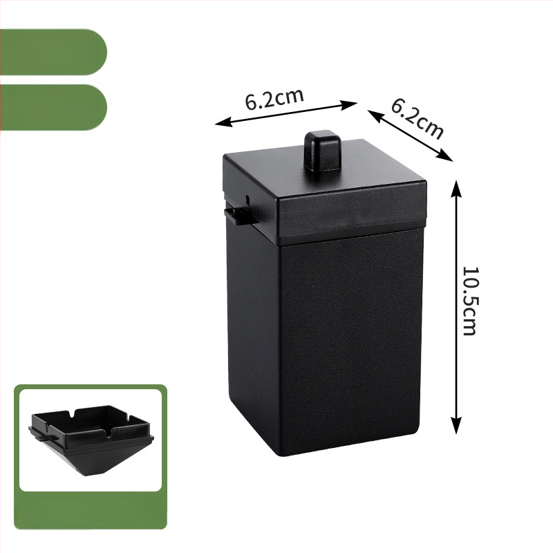 Пепелник за кола от неръждаема стомана, двуслоен и ветроустойчив, с капак; включва фуния; нано покритие.