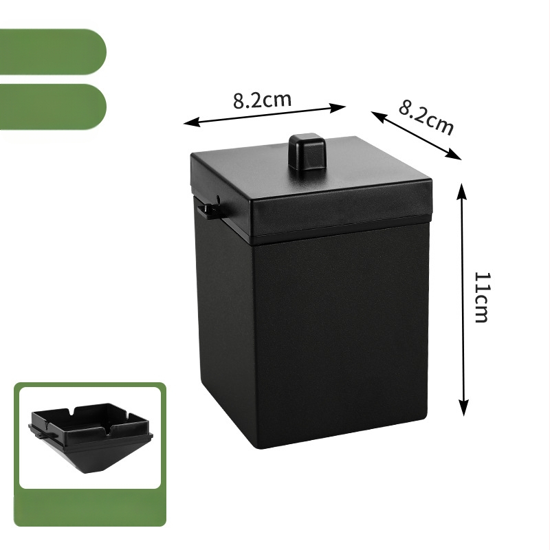 Пепелник за кола от неръждаема стомана, двуслоен и ветроустойчив, с капак; включва фуния; нано покритие.