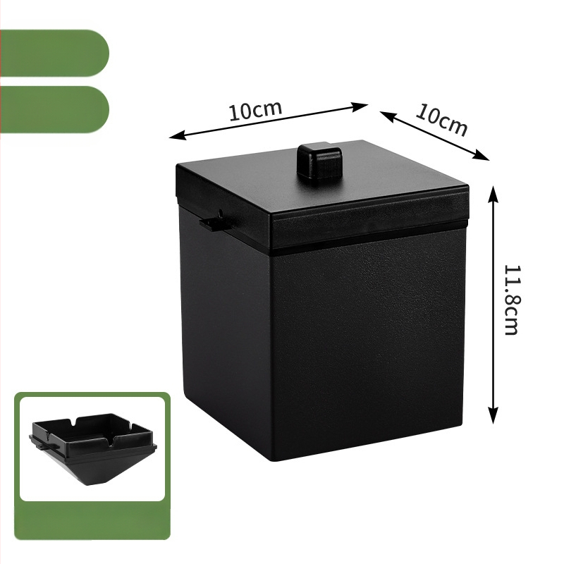 Пепелник за кола от неръждаема стомана, двуслоен и ветроустойчив, с капак; включва фуния; нано покритие.
