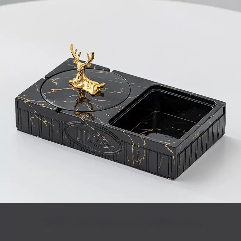 Пепелник от PET, с ключодържател, повторно използваем, квадратен минималистичен дизайн за дома