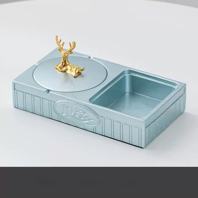 Пепелник от PET, с ключодържател, повторно използваем, квадратен минималистичен дизайн за дома