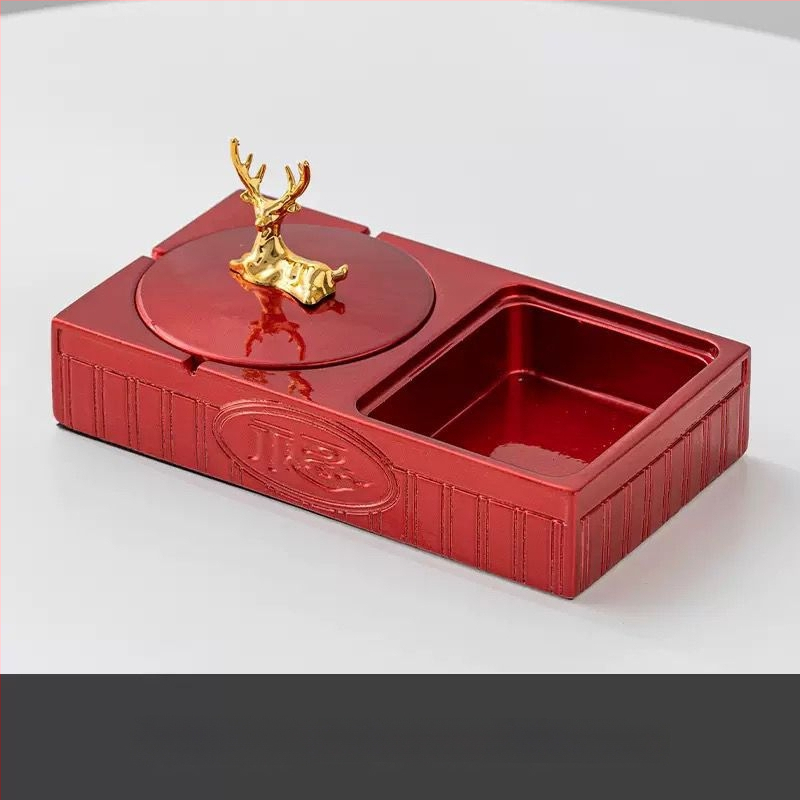 Пепелник от PET, с ключодържател, повторно използваем, квадратен минималистичен дизайн за дома