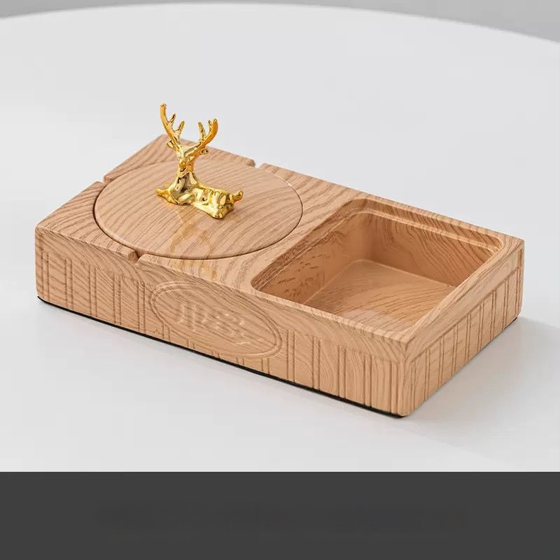 Пепелник от PET, с ключодържател, повторно използваем, квадратен минималистичен дизайн за дома