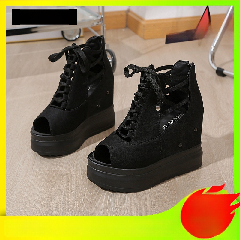 Sandale romane pentru femei - vârf cu formă de gură de pește, partea superioară PU, stil coreean, fermoar pe spate