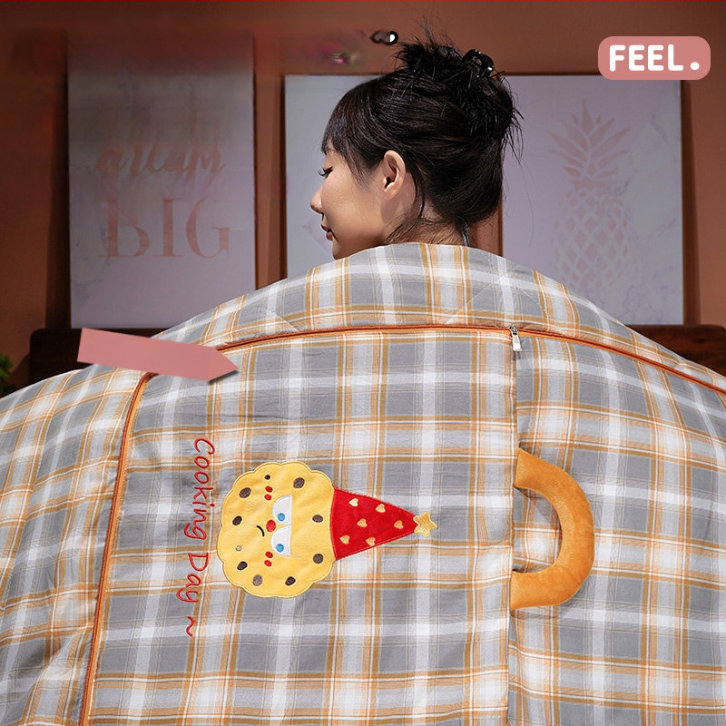 Възглавница-одеяло от плюш с пълнеж PP памук, бродирана шарка с мили животни, стил карикатура