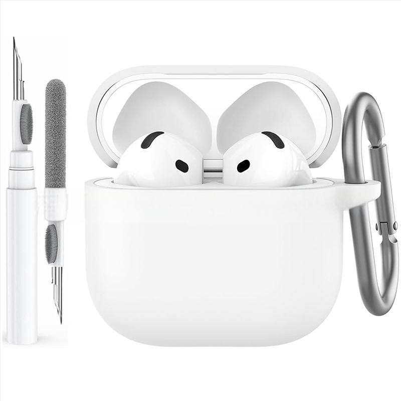Carcasă din silicon pentru AirPods 4 cu stilou de curățare