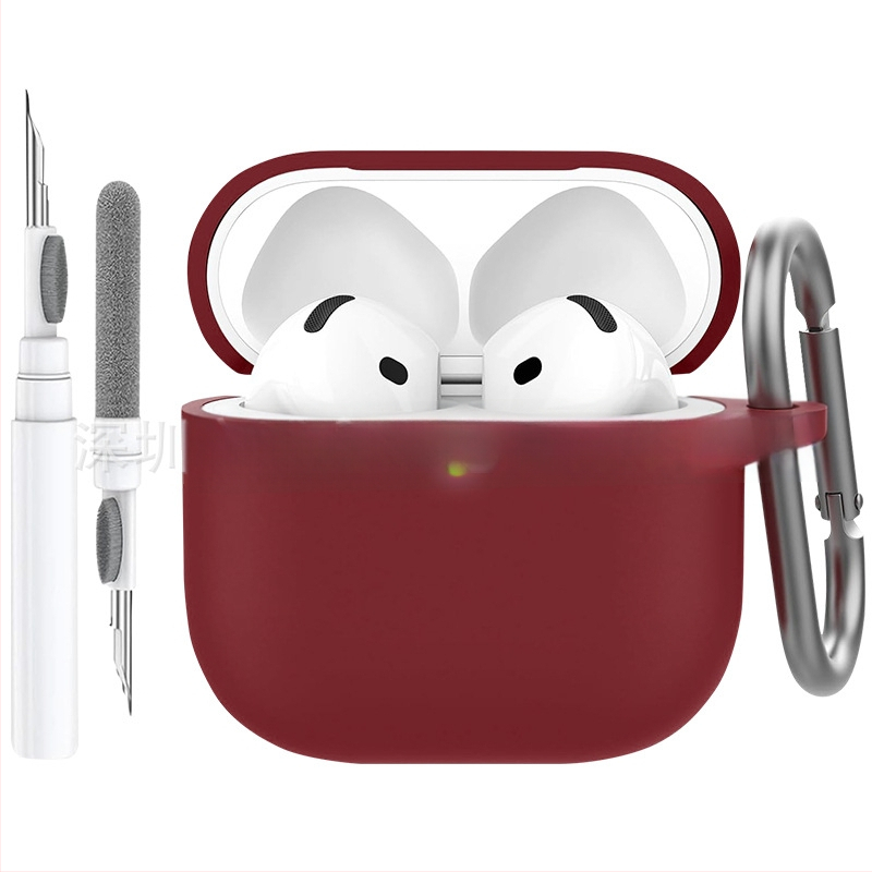 Carcasă din silicon pentru AirPods 4 cu stilou de curățare